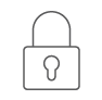 A gray icon of a lock.