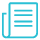 A blue icon of a long sheet of paper with lines of text.