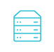 A blue icon of a server.