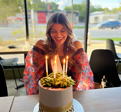 Jen celebrating her birthday